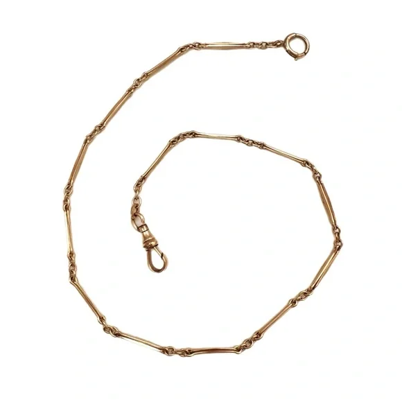 Vintage antique gold fill watch chain - Picture 2 of 4